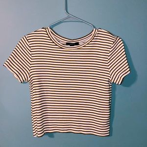 yellow striped crop top